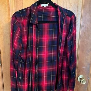 Plaid garage button up